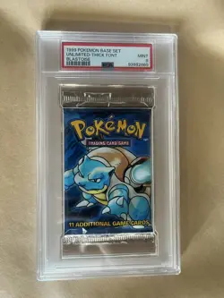 1999 Pokemon Blastoise Base Set Booster Pack THICK FONT PSA 9 Unlimited!! - Image 1