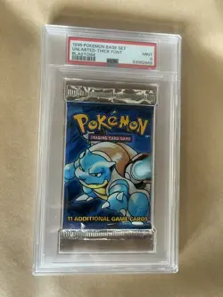 1999 Pokemon Blastoise Base Set Booster Pack THICK FONT PSA 9 Unlimited!! - Image 2