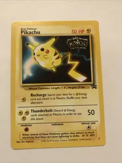 WOTC Black Star Pikachu Gold Lightning Bolt Stamp Movie Promo #4 Pokemon - Image 1