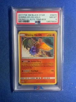 2017 POKEMON SM BLACK STAR PROMO #SM70 SHINING HO-OH-HOLO PSA 8 - Image 1