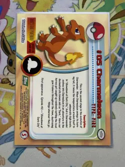 Charmeleon #05 1999 Topps Pokemon TV Animation Edition LP - Image 2