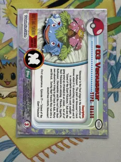 1999 Topps Pokemon TV Animation Edition #03 Venusaur LP RARE POKEMON - Image 2