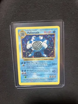 Pokemon 1999 Base Set Shadowless Poliwrath Holo Moderate Play - Image 1