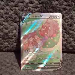 Pokemon Greedent V Ultra Rare Full Art Holo 217/264 Fusion Strike 210 HP - Image 1