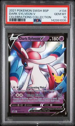 2021 Pokemon SWSH Celebrations Collection Dark Sylveon V PSA 10 #SWSH134 - Image 1