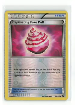 CAPTIVATING POKE PUFF 99/114 REVERSE HOLO STEAM SIEGE POKEMON TCG LP - Image 1