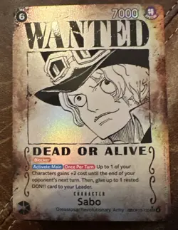Sabo OP13-120 SP Wanted Poster Alternate Art One Piece Card English Carrying On - Image 1