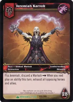 Moderate Play WoW TCG Jeremiah Karvok Wrathgate World of Warcraft - Image 1