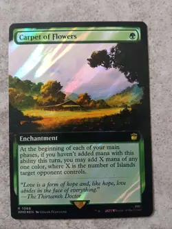 MTG Magic the Gathering - Carpet of Flowers Borderless Surge Foil - Doctor Who - Image 1