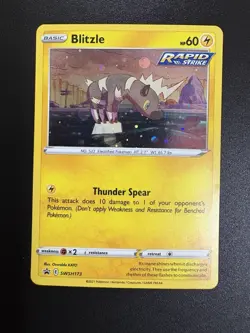 Blitzle Stamped Black Star Promo HD Galaxy Full Fart Swirl LP Pokemon Card 2021 - Image 2