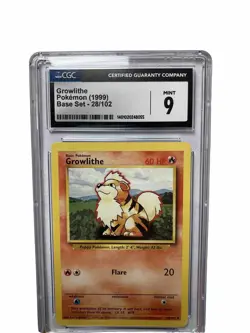 1999 Base Set Growlithe And Arcanine *CGC And PSA Graded 9* Pokemon Cards Pair - Image 2
