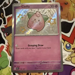 Cleffa 150/091 Pokemon TCG Scarlet & Violet Paldean Fates Baby Shiny Rare Card - Image 1