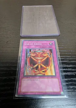 Yu-Gi-Oh Jar of Greed 1st Edition LON-047 Labyrinth of Nightmare Trap Card - Image 2