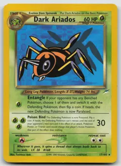 Pokemon Card Dark Ariados Rare Neo Destiny 017/105 - Image 1