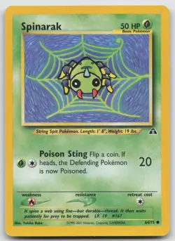 Pokemon Card Spinarak Common Neo Discovery 64/75 - Image 1
