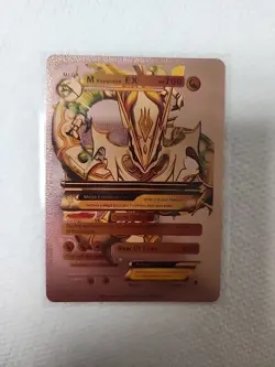 M Rayquaza EX Rose Gold Foil HP 700 Fan Art Pokemon Card Roar Of Time - Image 1