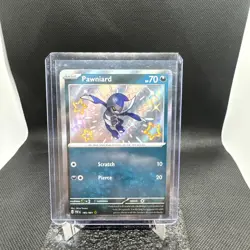 Pokemon TCG Paldean Fates Pawniard 185/091 SV Shiny Rare Card - Image 1