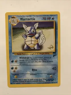 Wartortle Gold W Stamp Stamped Pokemon Card - WOTC Promo - Base 2 - 63/130 - Image 1