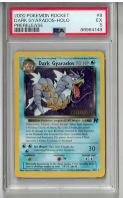2000 POKEMON ROCKET #8 DARK GYARADOS HOLO FOIL CARD PSA 5 PRERELEASE - Image 1
