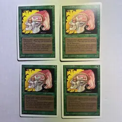 MTG Unlimited Playset of 4 Llanowar Elves Light Play 1993 - Image 1