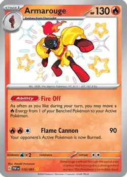 1x Armarouge - 115/091 - Shiny Rare NM-Mint Pokemon SV04.5 - Paldean Fates - Image 1