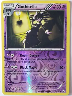 REVERSE HOLO Gothitelle 57/124 LP - Dragons Exalted Pokemon Card Akira Komayama - Image 1