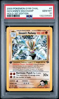 Pokemon 1st Edition Giovanni's Machamp Gym Challenge Holo Rare PSA 10 (New Cert) - Image 1