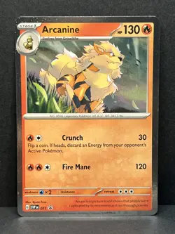 Pokemon TCG Arcanine Svp Black Star Promos SVP011 Holo Promo Cosmos Holo - NM - Image 1