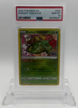 2022 Pokemon GO Radiant Venusaur 004/078 PSA 10 Gem Mint - Image 1