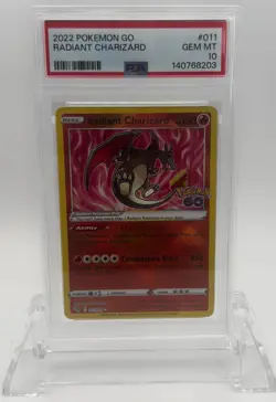 2022 Pokemon GO Radiant Charizard 011/078 PSA 10 Gem Mint - Image 1