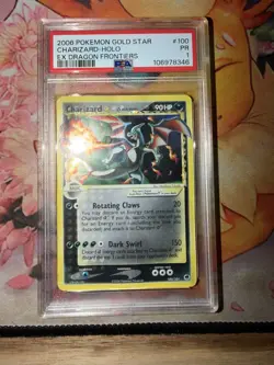 2006 POKEMON EX DRAGON FRONTIERS GOLD STAR #100 CHARIZARD-HOLO PSA 1 - Image 5