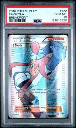 2016 POKEMON XY BREAKPOINT #122 FULL ART/SKYLA PSA 10 - Image 1