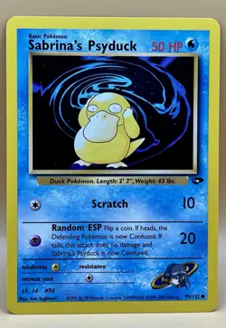 Sabrina’s Psyduck 99/132 – Gym Challenge (Uncommon) - NM - WOTC 2000 Pokemon TCG - Image 1
