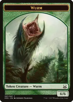 Wurm 1x TOKEN MtG ENGLISH Duel Decks: Mind vs. Might SP/NM - Image 1