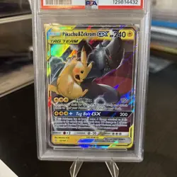 2019 POKEMON SUN & MOON TEAM UP #33 PIKACHU & ZEKROM GX PSA 10 - Image 2