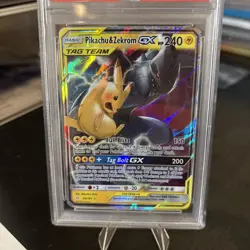 2019 POKEMON SUN & MOON TEAM UP #33 PIKACHU & ZEKROM GX PSA 10 - Image 3