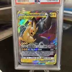 2019 POKEMON SUN & MOON TEAM UP #33 PIKACHU & ZEKROM GX PSA 10 - Image 4