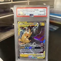 2019 POKEMON SUN & MOON TEAM UP #33 PIKACHU & ZEKROM GX PSA 10 - Image 5