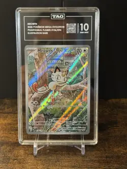 2025 Pokemon PFL EN Illustration Rare #106 Meowth TAG 10 GEM MINT - Image 1