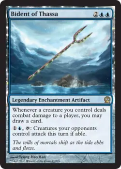MTG English Bident of Thassa NM Foil Theros - Image 1