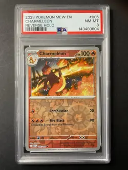 Charmeleon 005 PSA 8 2023 Pokemon Reverse Holo MEW EN - Image 1