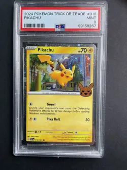 Pikachu 018 PSA 9 2024 Pokemon Trick Or Trade - Image 1