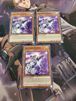 Yugioh - Valkyrie Zweite SHVA-EN002 NM 1st ed Super Rare x3 - Image 1