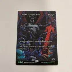 Venom King In Black 0022 Borderless FOIL Spider Man MTG Magic The Gathering Card - Image 1