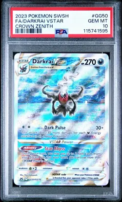 Darkrai VSTAR English Pokemon Card GG50 Crown Zenith 2023 Full Alt Art - Image 1