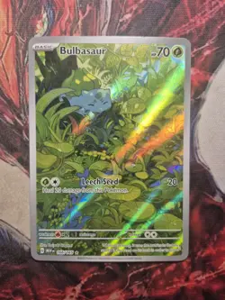 Pokemon TCG Bulbasaur Scarlet & Violet Holo Illustration Rare Card 166/165 NM - Image 1