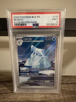 Pokemon Beartic TCG Full Art Illustration Rare Card 110/086 Black Bolt En PSA 9 - Image 1