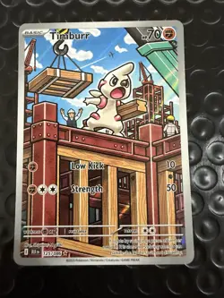 Pokemon TCG Timburr Card Illustration Rare Sv: Black Bolt 125/086 NM - Image 1