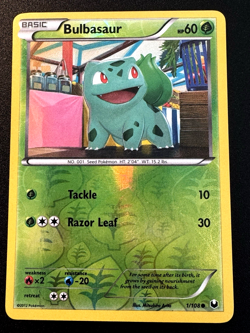 Bulbasaur 1/108 BW Dark Explorers Pokemon Card Reverse Holo Foil Rare LP - Image 1