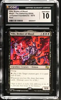 VILIS, BROKER OF BLOOD Foundations Jumpstart Rare CGC 10 MTG [Nostalgium] - Image 1